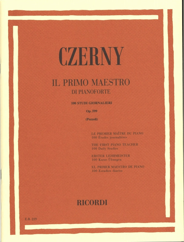 Czerny, Primo maestro op. 599: 100 Studi (Ricordi)