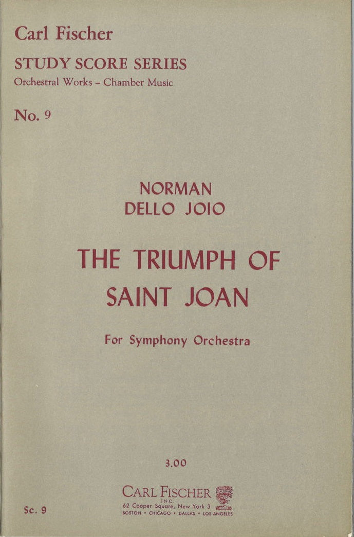 Dello Joio, Triumph of Saint Joan(Score) (Carl Fischer)