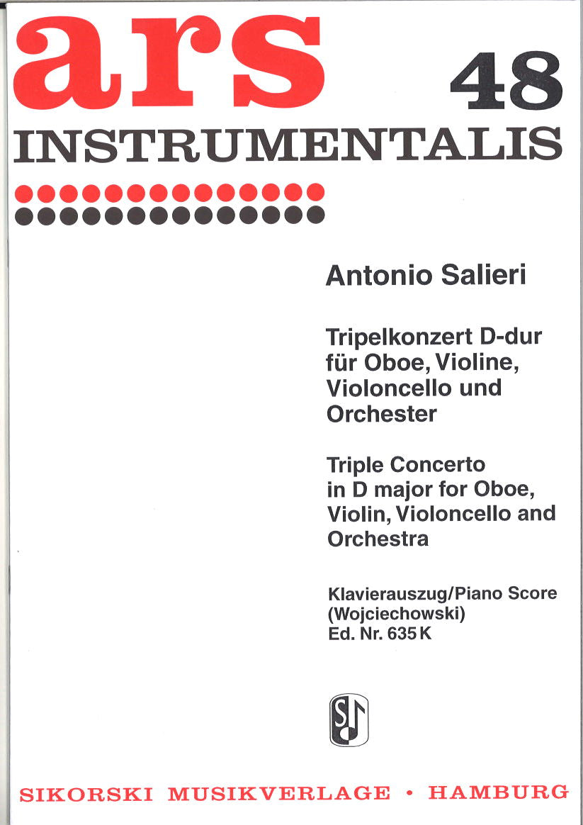 Salieri, Concerto in D (Ob,Vn,Vc,Pf) (Sikorski)