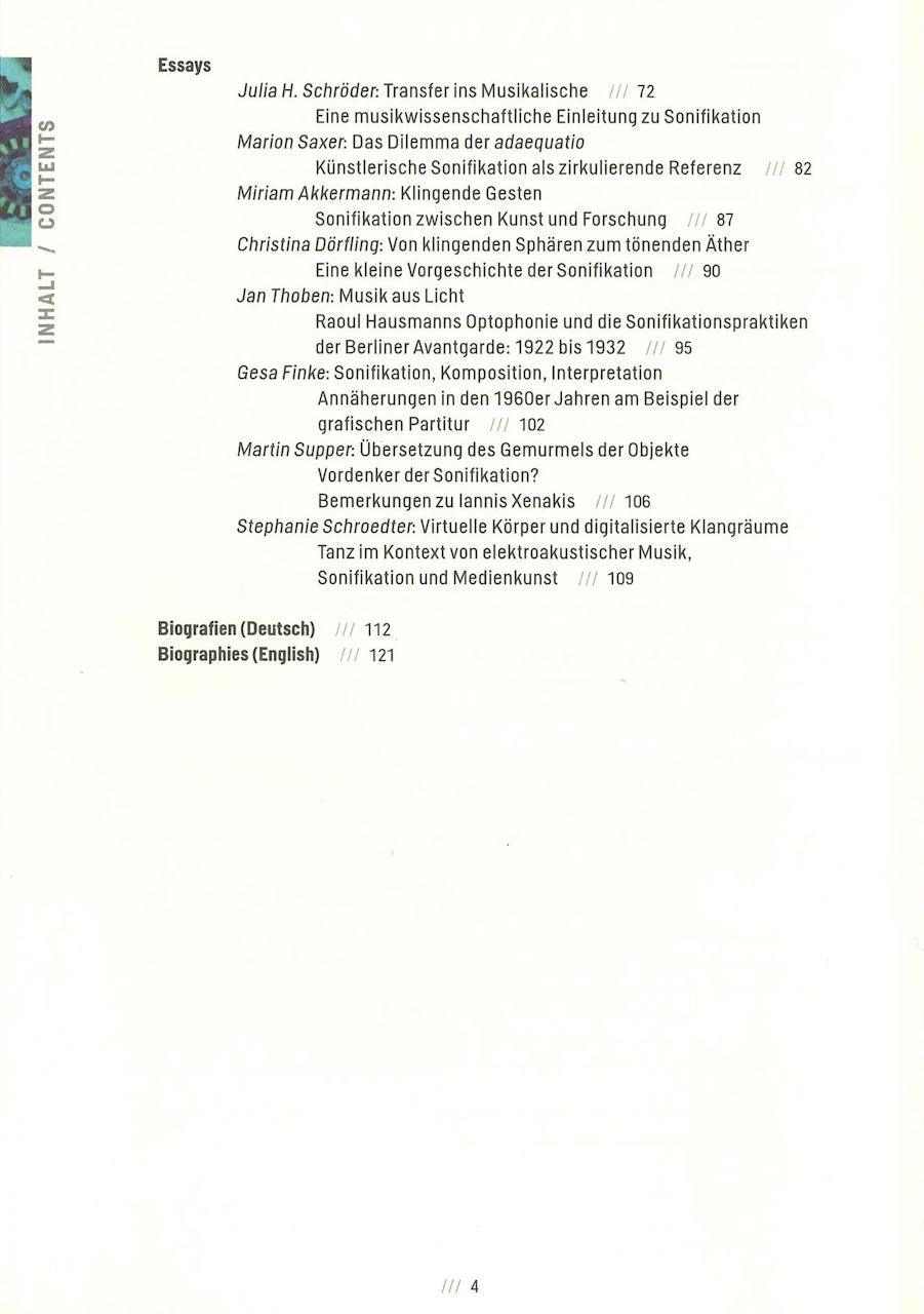 Schroder, Sonifikation: Transfer ins Mus (Wolke Verlag)