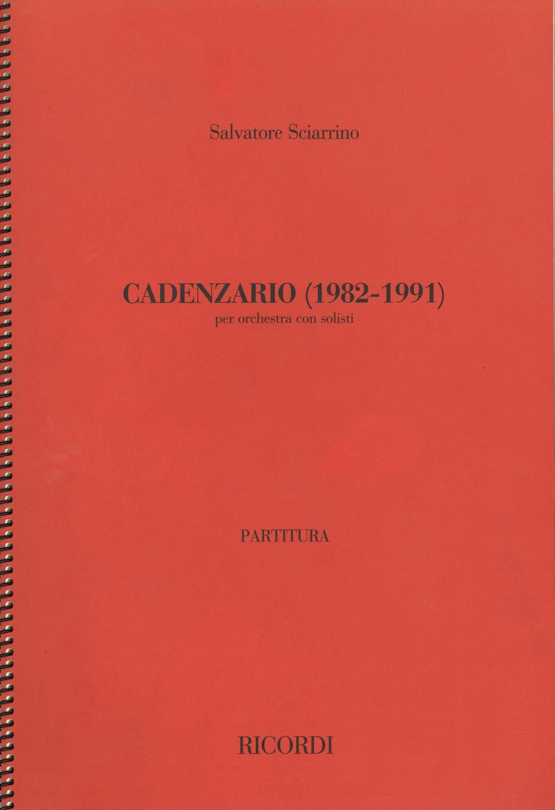Sciarrino, Cadenzario (Ricordi)