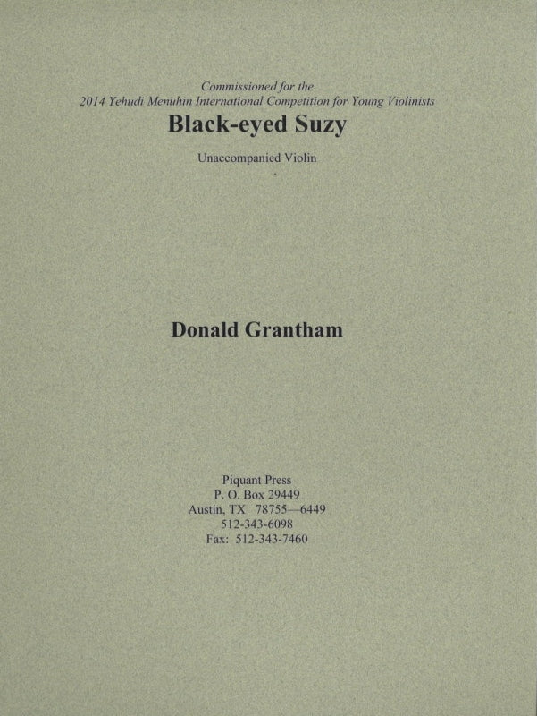 Grantham, Black-eyed Suzy (Vn Solo) (Piquant Press)