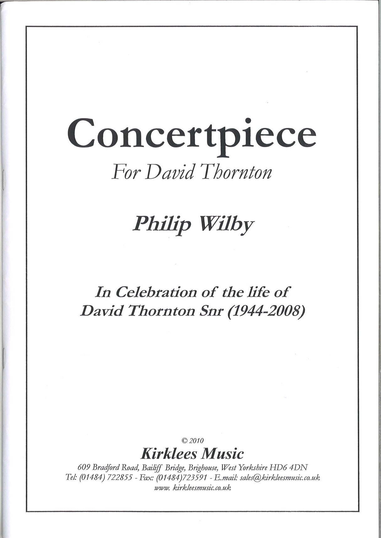 Wilby, Concertpiece (Kirklees Music)