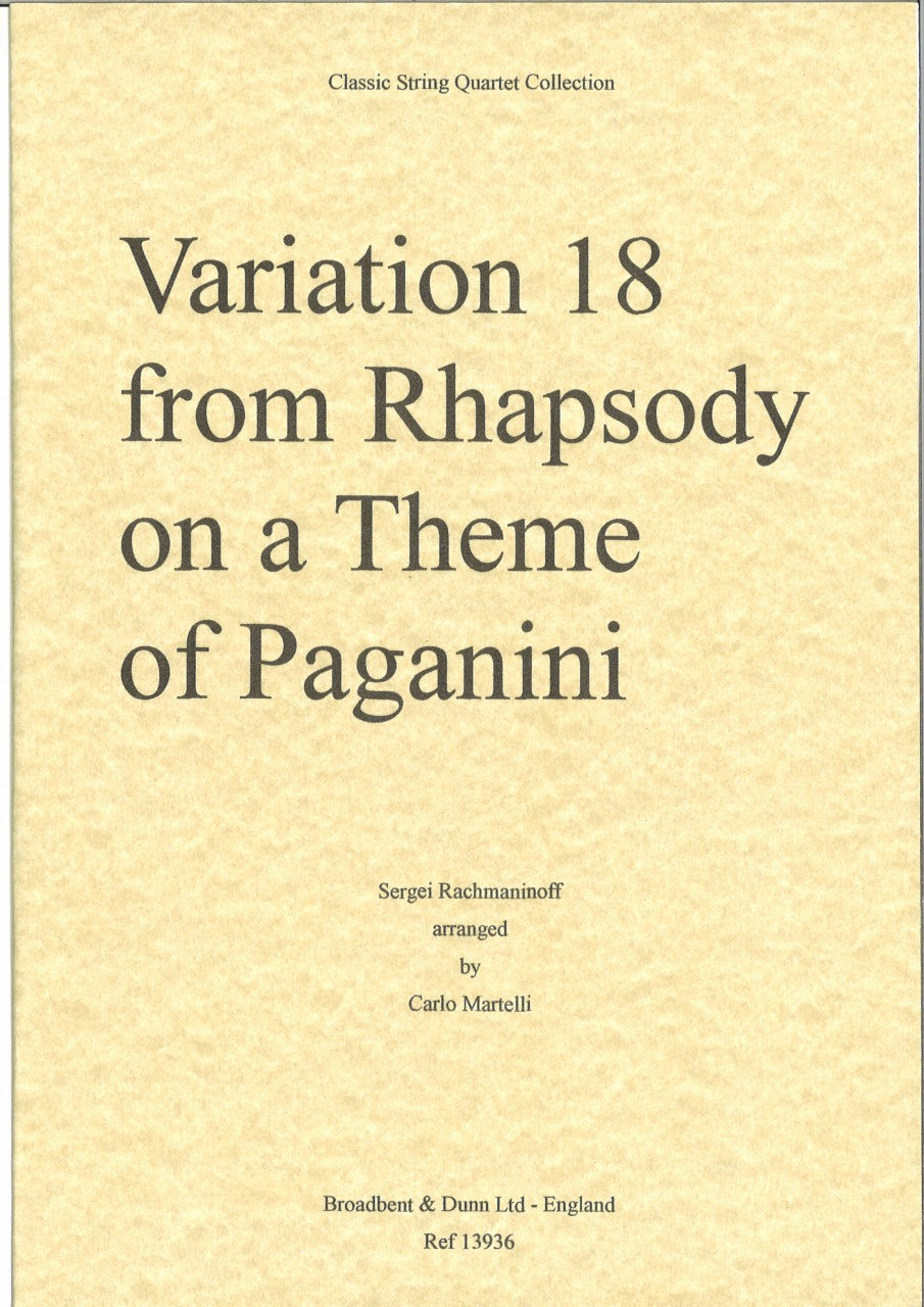 Rachmaninoff, Variation 18. Score (Broadbent & Dunn)