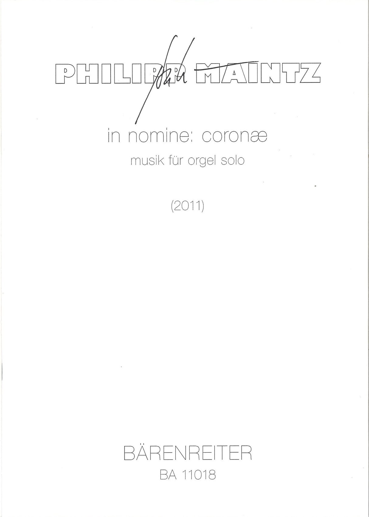 Maintz, In nomine; coronae (Barenreiter)
