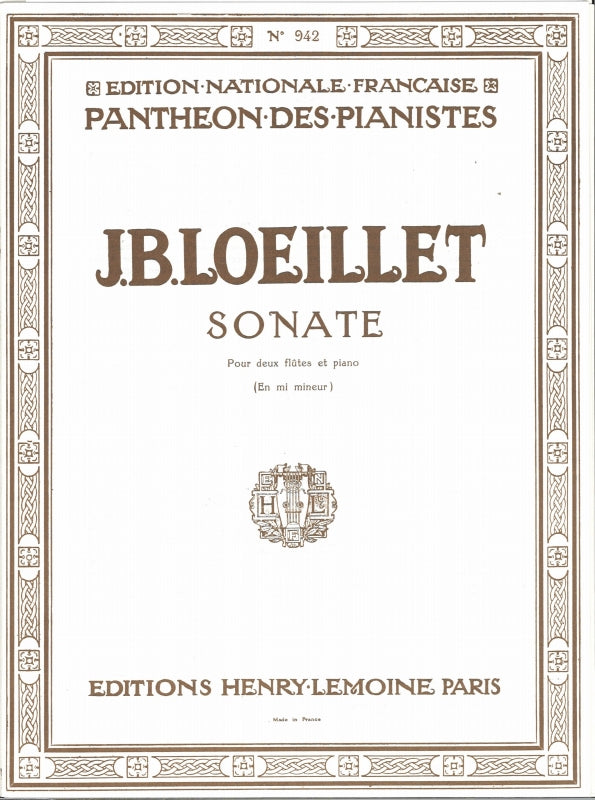 Loeillet, Sonata in e (2Fl,Pf) (Lemoine)