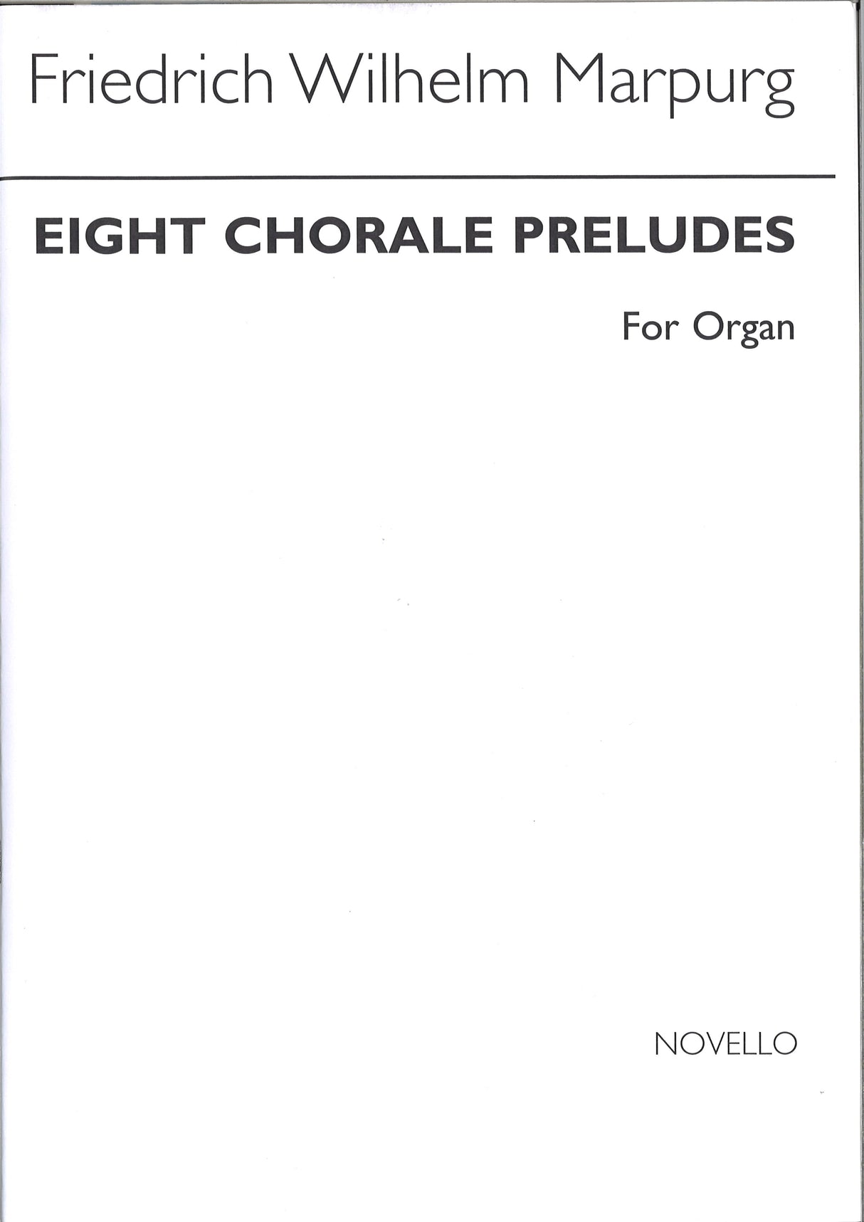 Marpurg, 8 Chorale Preludes (Novello)