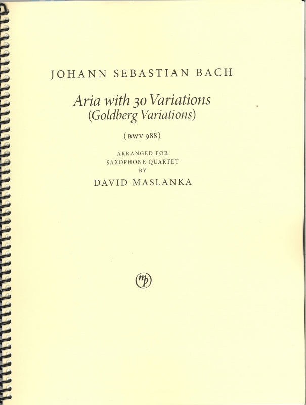 Bach, Goldberg Variations (SATBr) (Maslanka Press)
