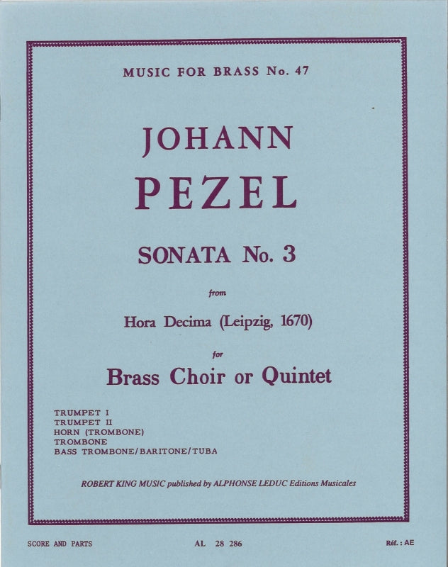 Pezel, Sonata No. 3 from Hora Decima (Robert King/Leduc)