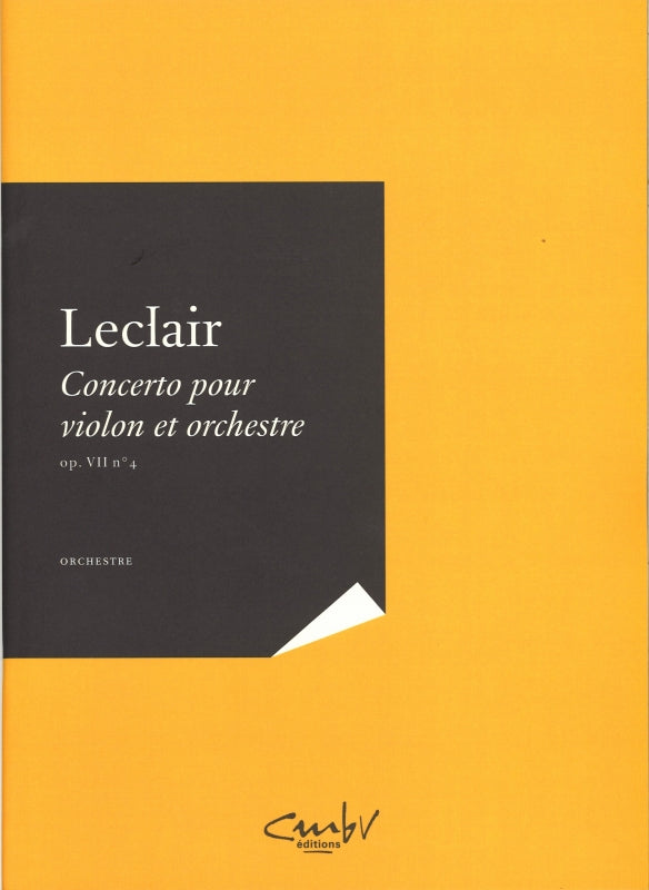 Leclair, Concerto op. 7/4 Full Score (Centre de Musique Baroque de Versailles)