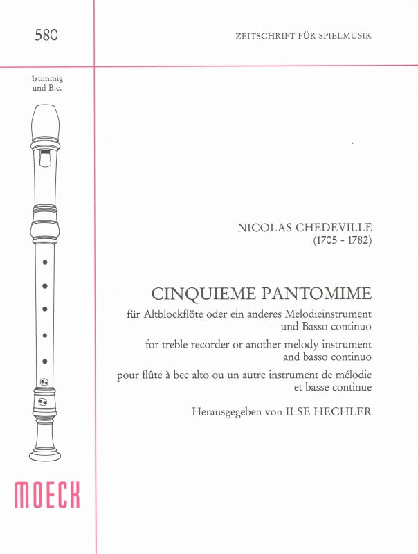 Chedeville, Cinquieme Pantomime (ARec,Bc (Moeck)