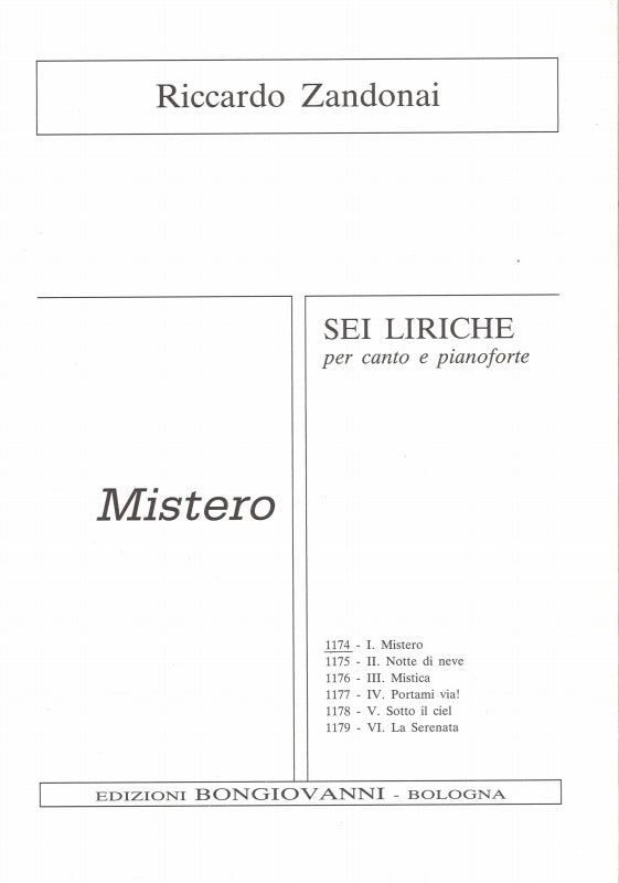 Zandonai, 6 Liriche, 1: Mistero (Bongiovanni)