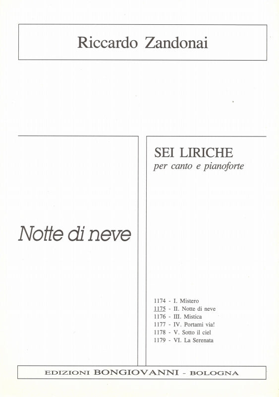 Zandonai, 6 Liriche, 2: Notte di neve (Bongiovanni)