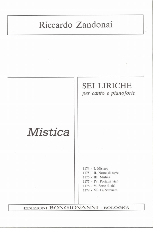 Zandonai, 6 Liriche, 3: Mistica (Bongiovanni)