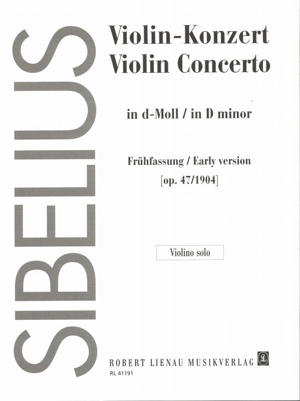 Sibelius, Concerto (ver. 1904) Vn part (Lienau)