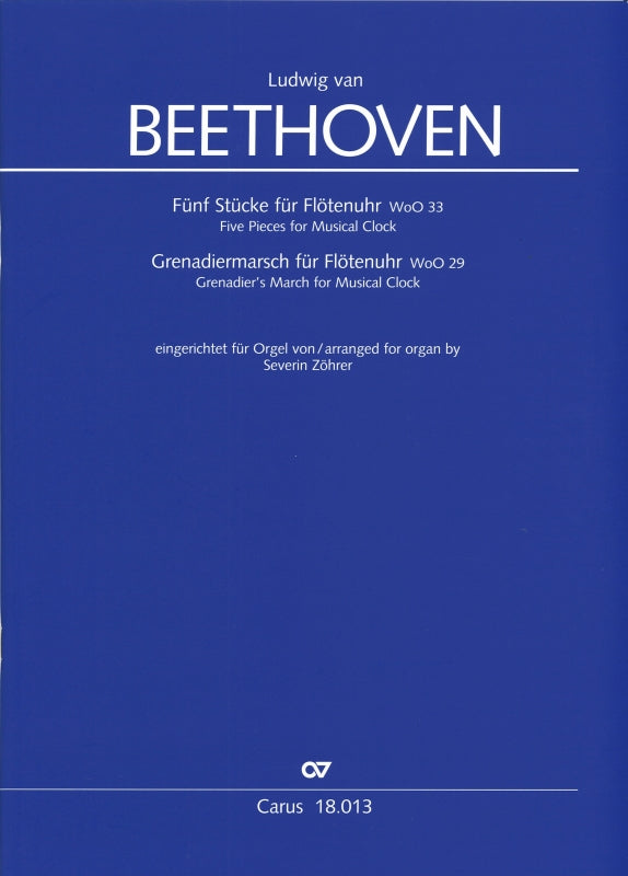 Beethoven, 5 Stucke fur Flotenuhr etc. (Carus)