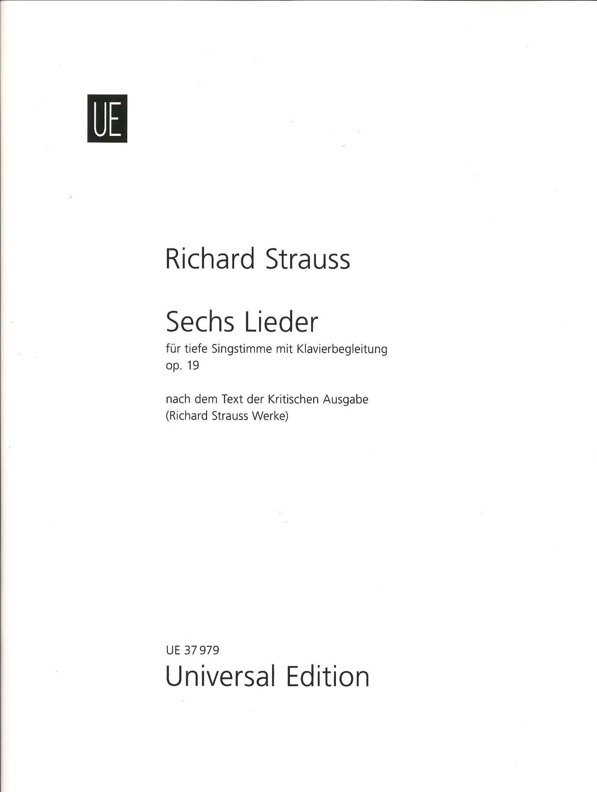Strauss,R., 6 Lieder op. 19 (L) (Universal)
