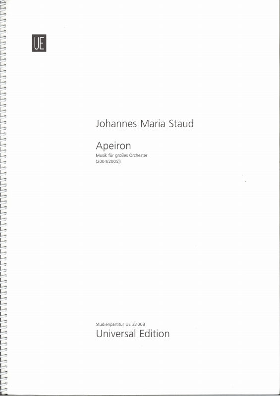 Staud, Apeiron. Musik fur grosses Orch (Universal)