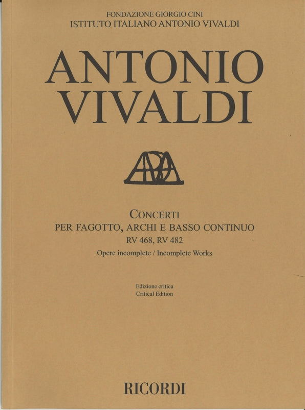Vivaldi, Concerti per fag. RV 468, 482 (Ricordi)