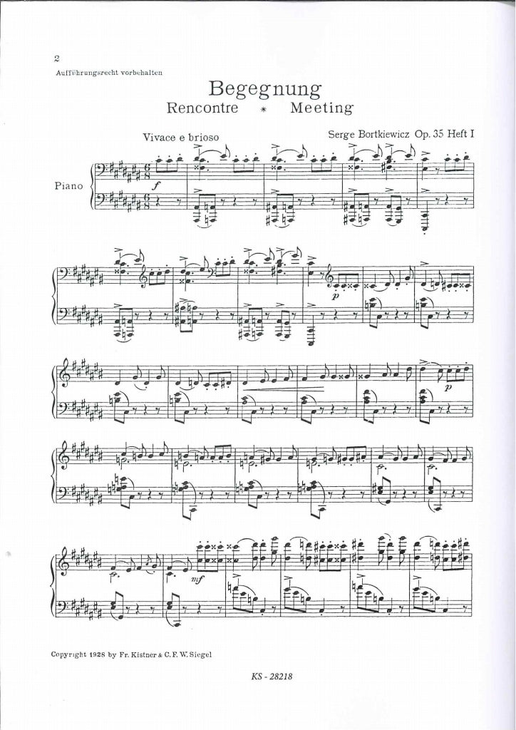 Bortkiewicz, Roman op. 35/I: 1-4 (Kistner & Siegel)