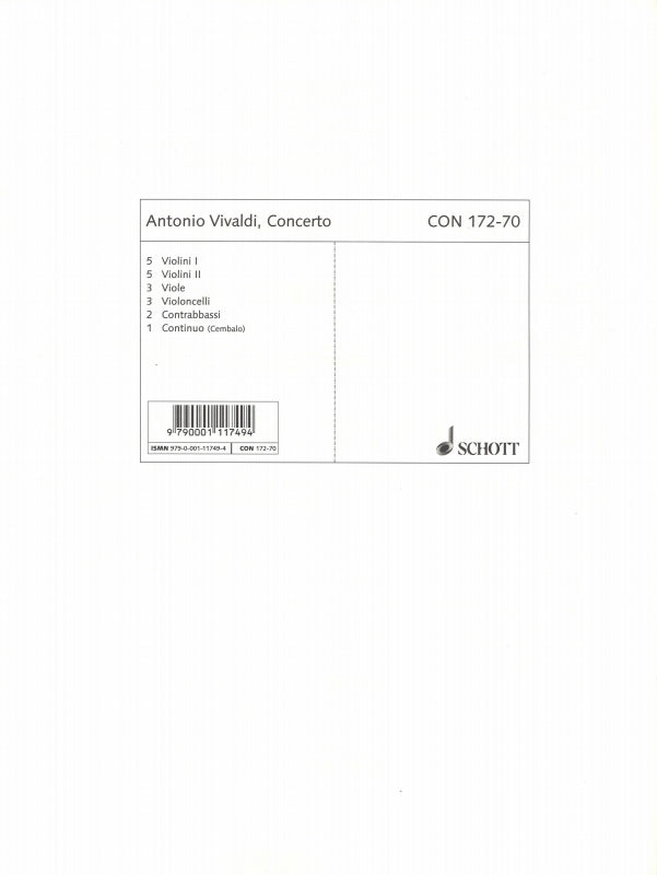 Vivaldi, Concerto in C RV 472 Parts (Schott)