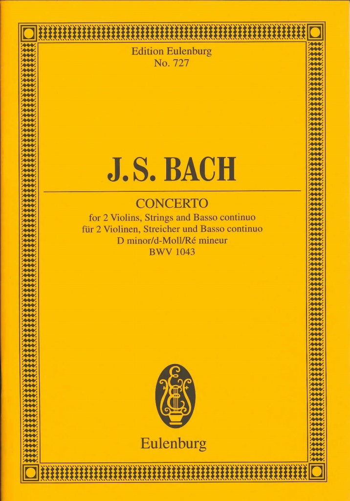 Bach, Concerto BWV 1043 in d (2Vn,Str) (Eulenburg)