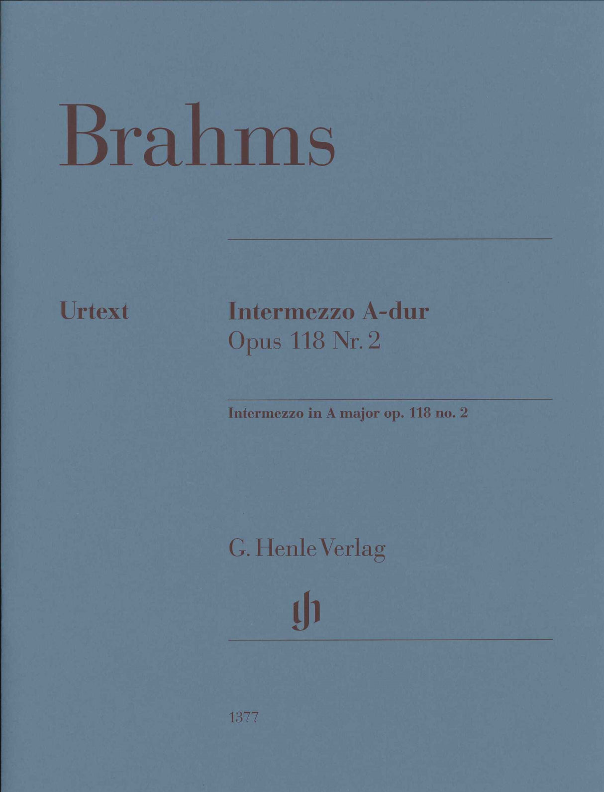 Brahms, Internezzo op. 118/2 in A (Eich) (Henle)