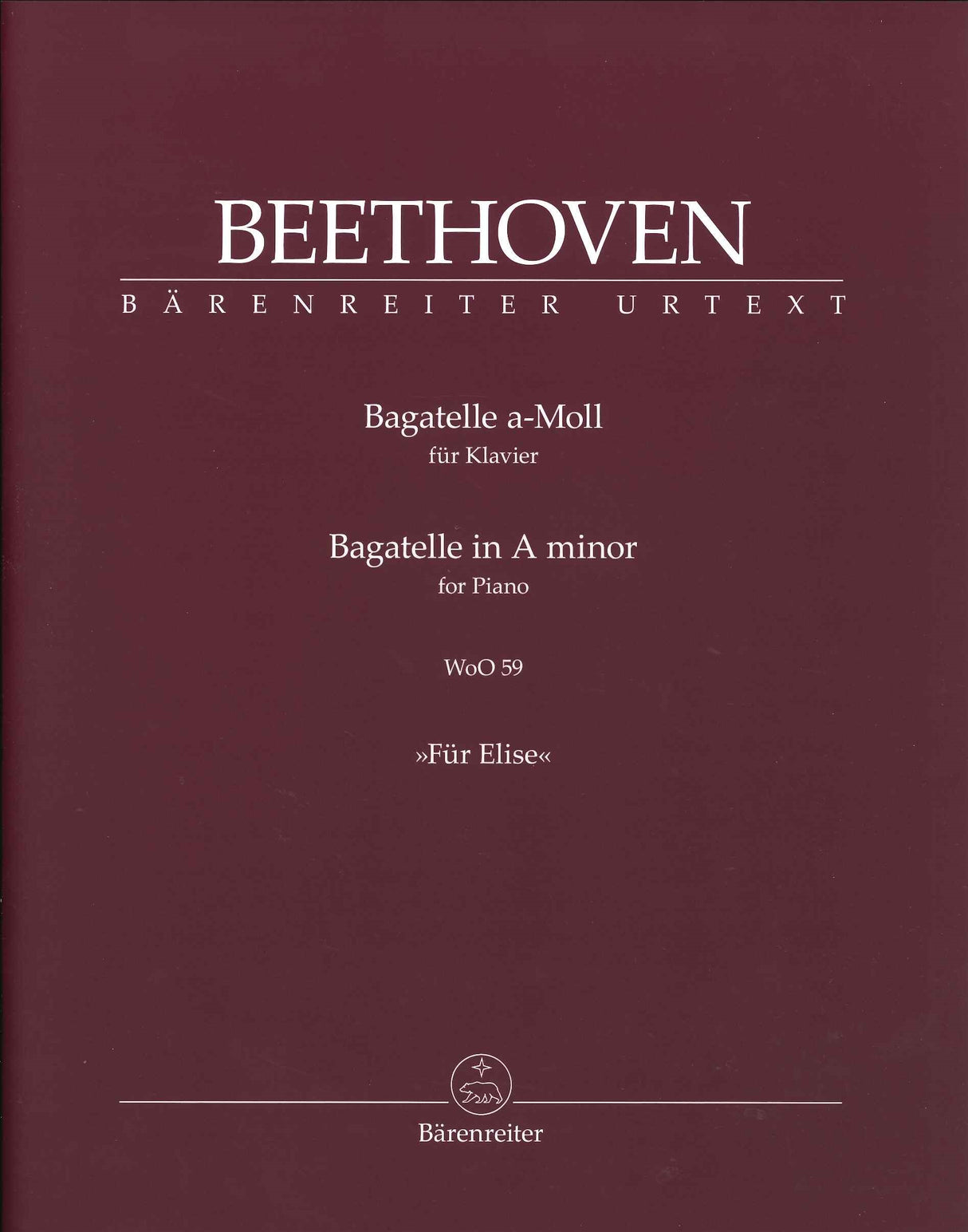 Beethoven, Fur Elise WoO 59 (Aschauer) (Barenreiter)