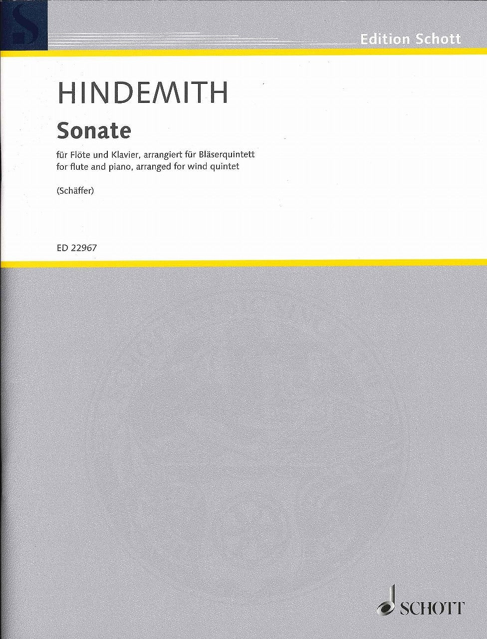 Hindemith, Sonate fur Flote (Qnt) (Schott)