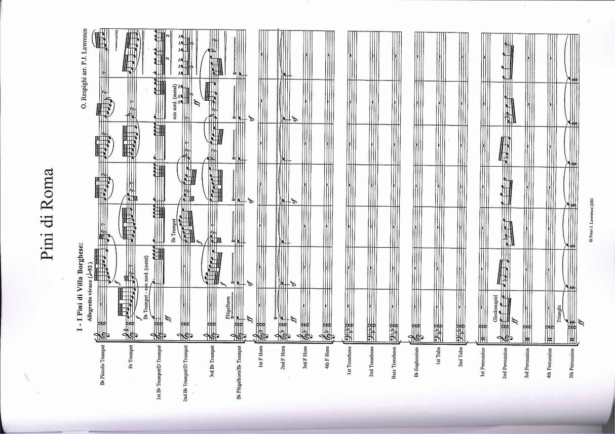 Respighi, Pini di Roma (16-part,Perc) (Peter Lawrence Edition)