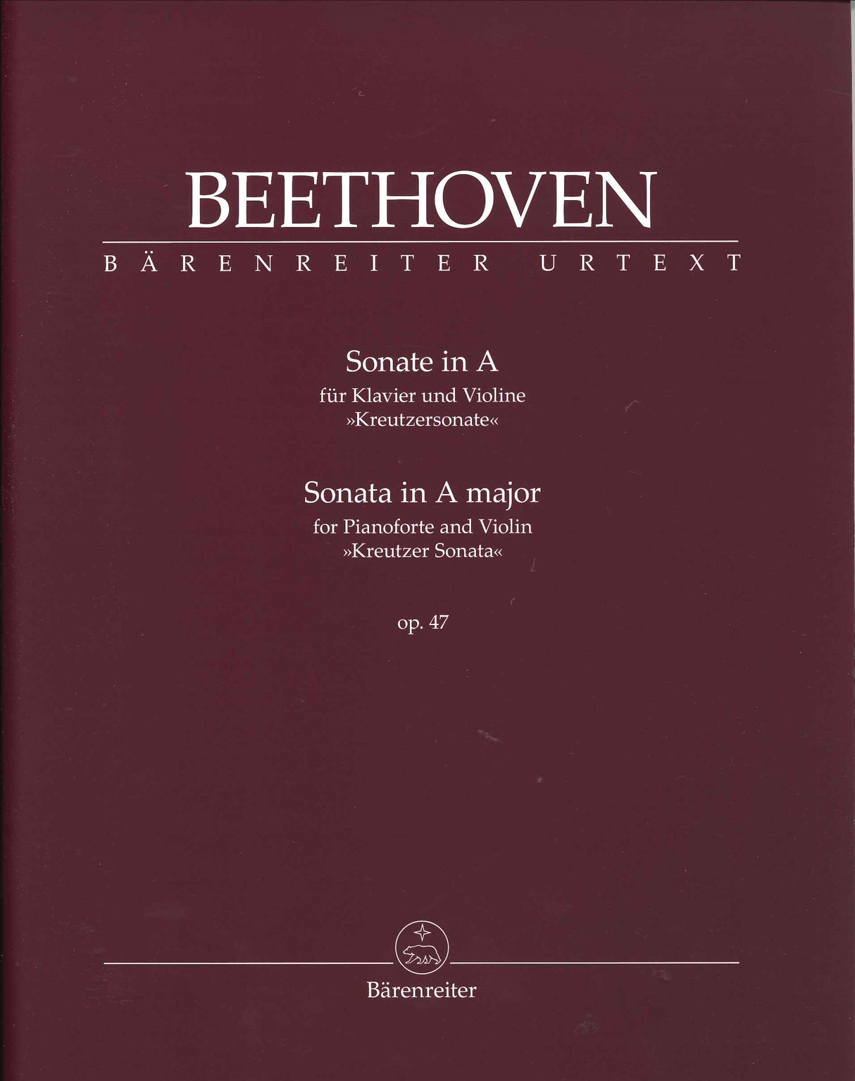 Beethoven, Sonata op. 47 'Kreutzer' (Barenreiter)