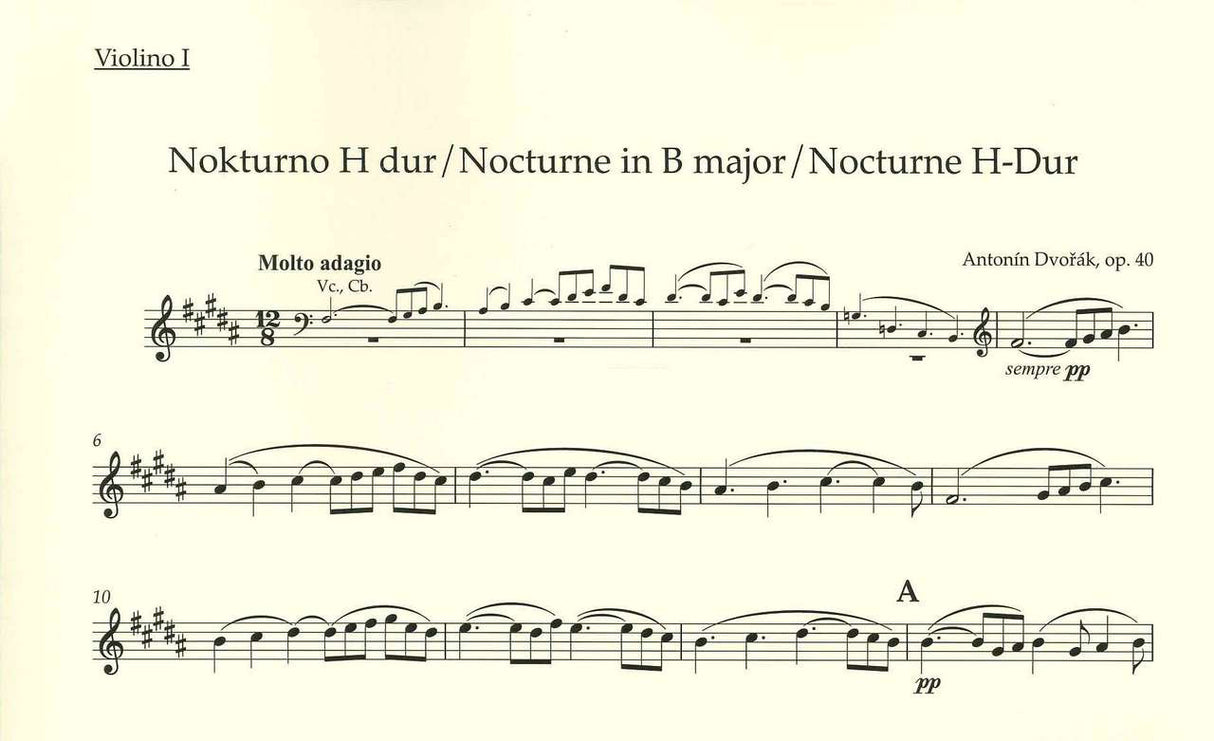 Dvorak, Nocturne op. 40: Score & Parts (Barenreiter)