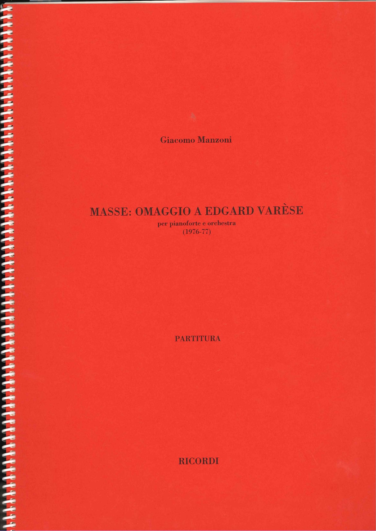 Manzoni, Masse: Omaggio a Edgard Varese (Ricordi)