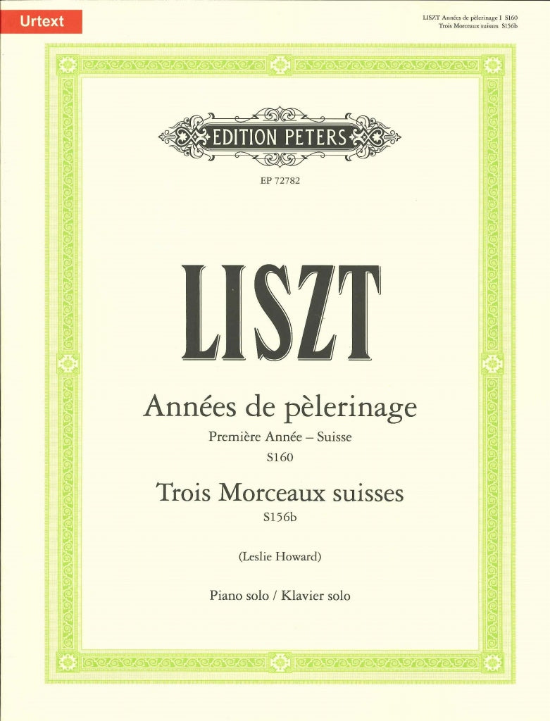 Liszt, Annees de pelerinage 1. annee (Peters)