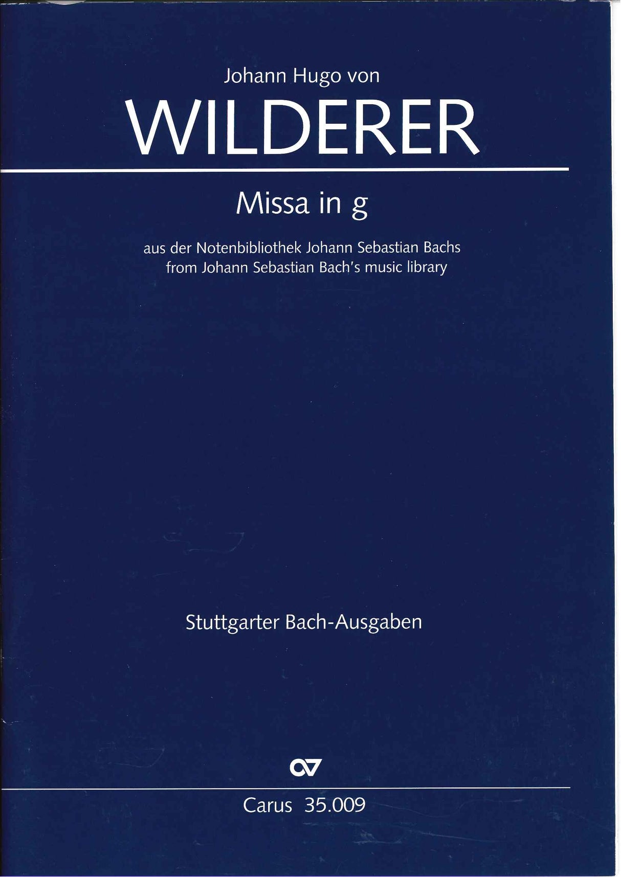 Wilderer, Missa in g Full Score (Carus)