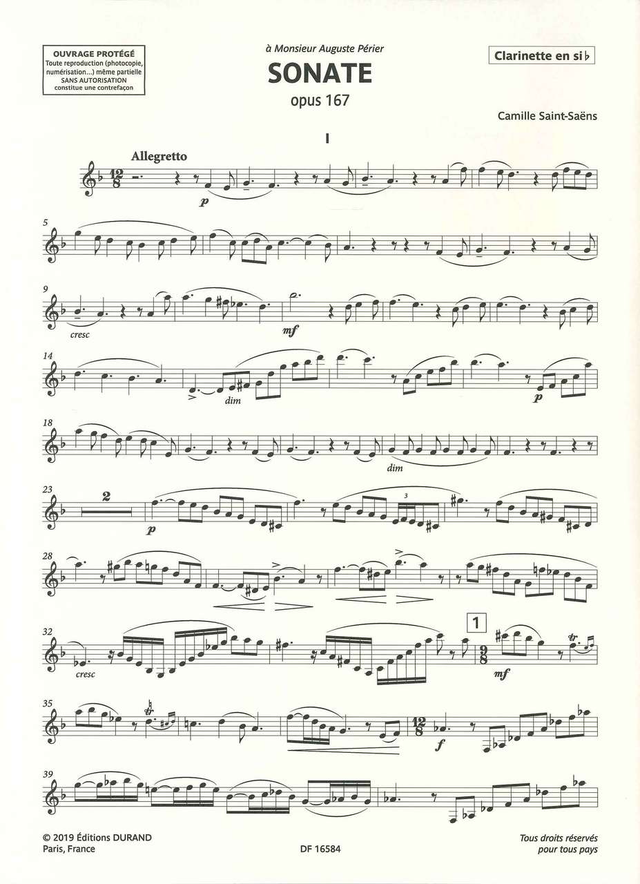 Saint-Saens, Sonata op. 167 (Lemaitre) (Durand)