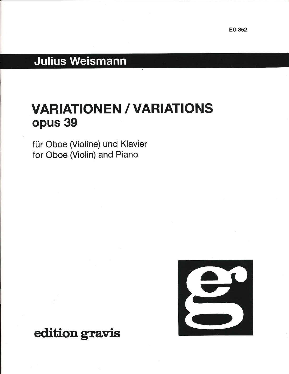 Weismann, Variations op. 39 (Ob/Vn,Pf) (Gravis)