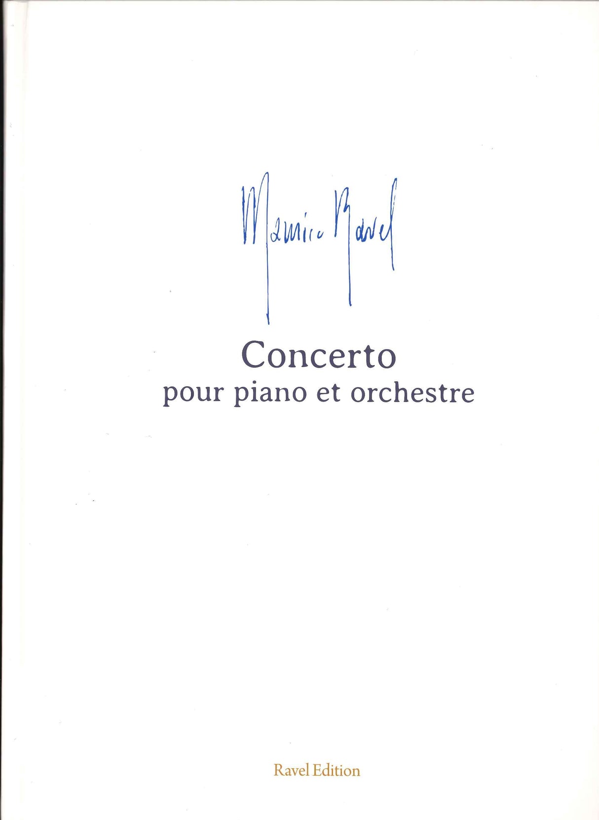 Ravel, Concerto pour piano et orch. (XXI Music Pub.)