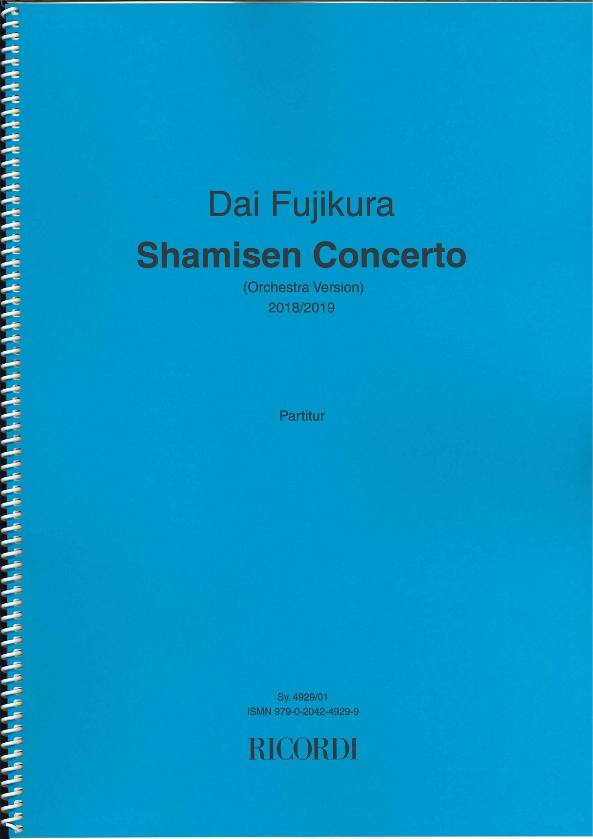 Fujikura, Shamisen Concerto (Orch.Ver) (Ricordi)