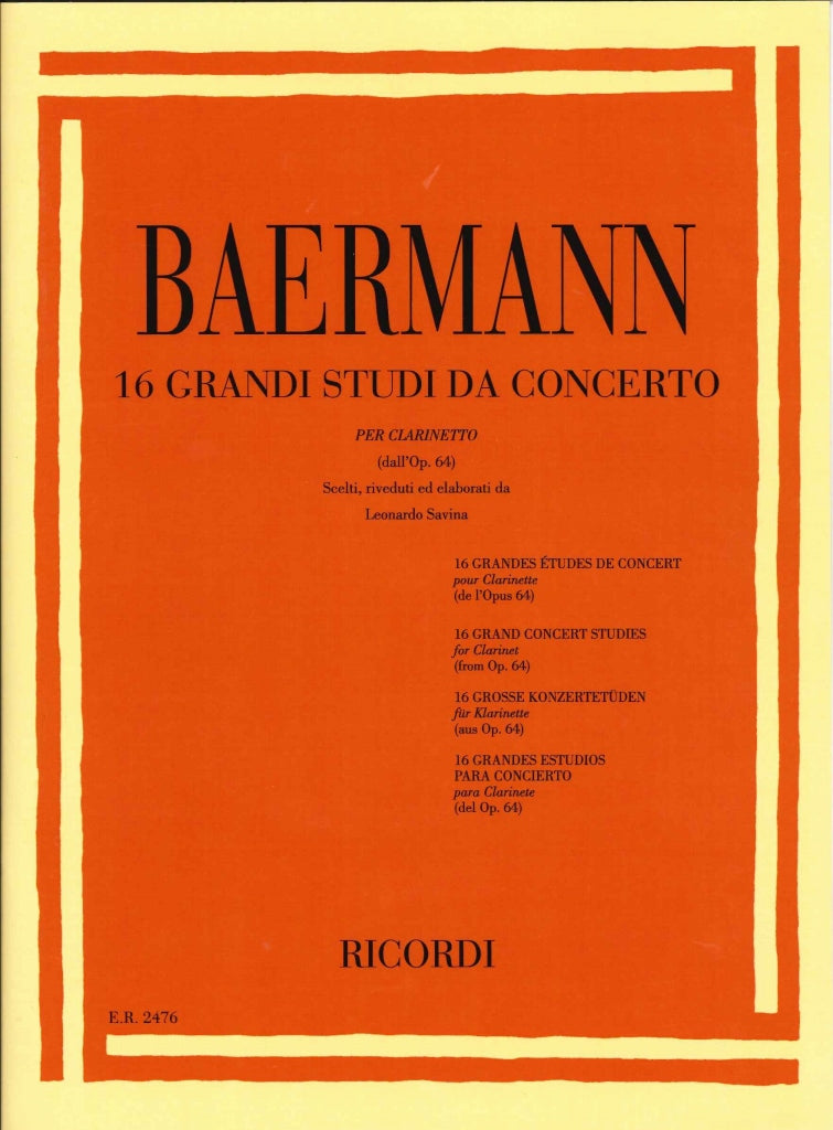 Baermann, 16 Grandi Studi da concerto (Ricordi)