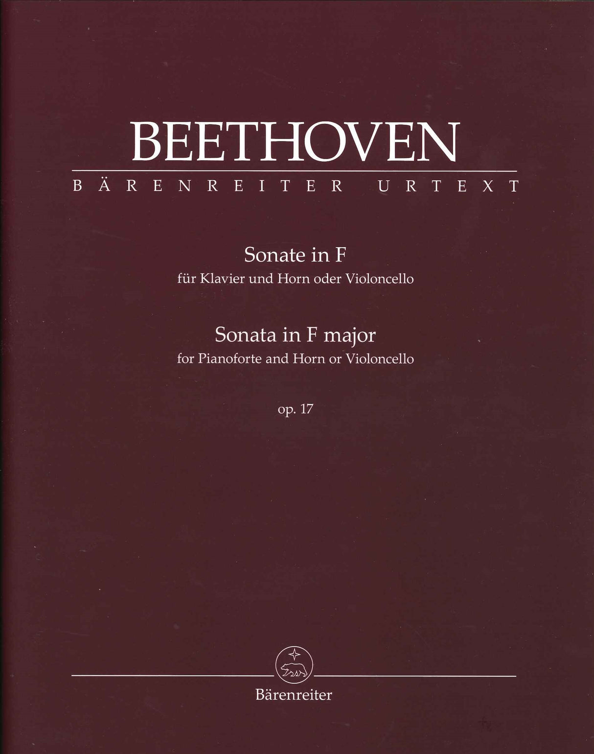 Beethoven, Sonata in F op. 17 (Del Mar) (Barenreiter)