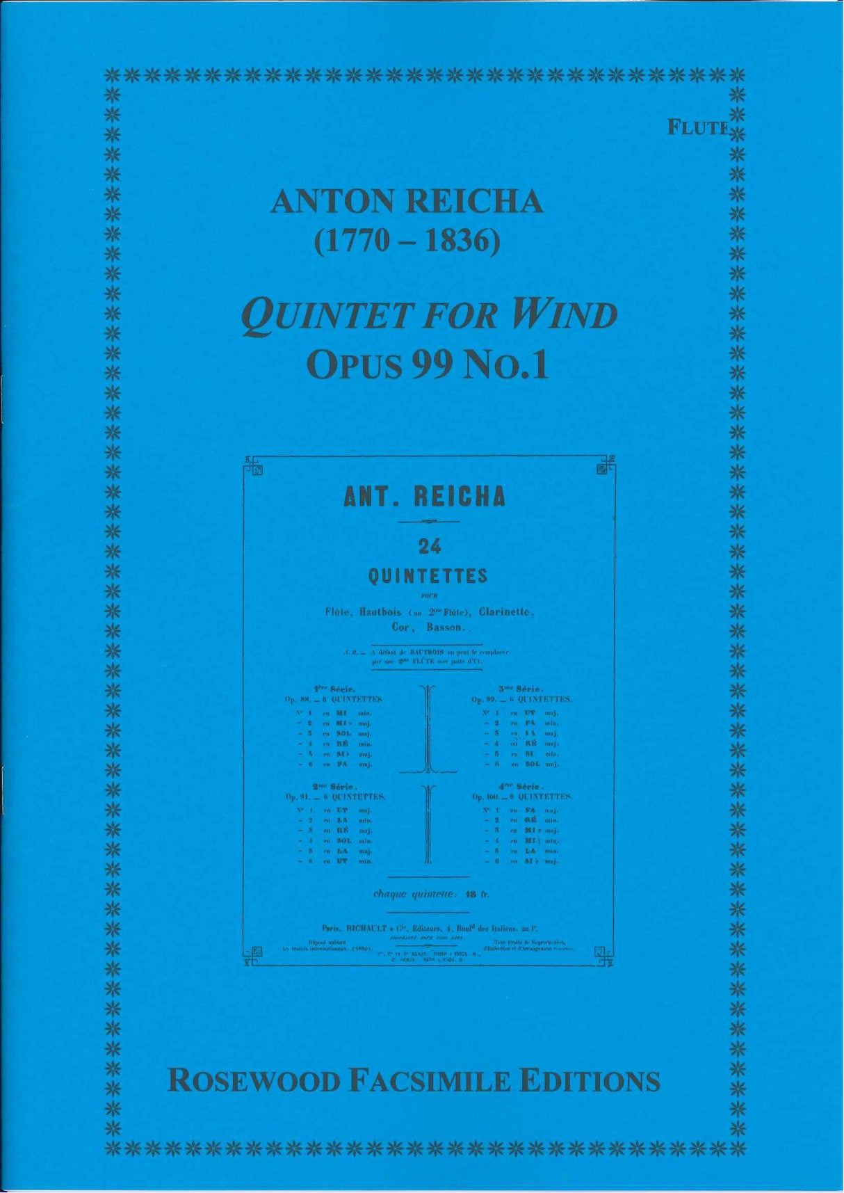 Reicha, Quintet op. 99/1 in C (Rosewood)