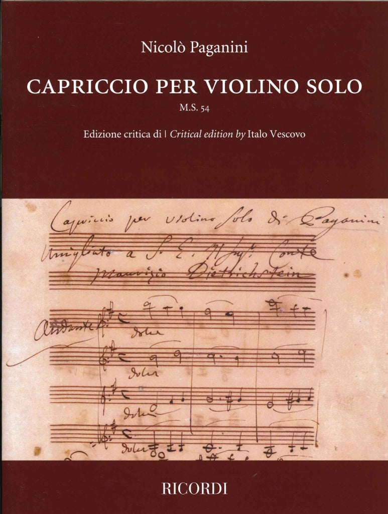 Paganini, Capriccio M.S. 54 (Vn Solo) (Ricordi)