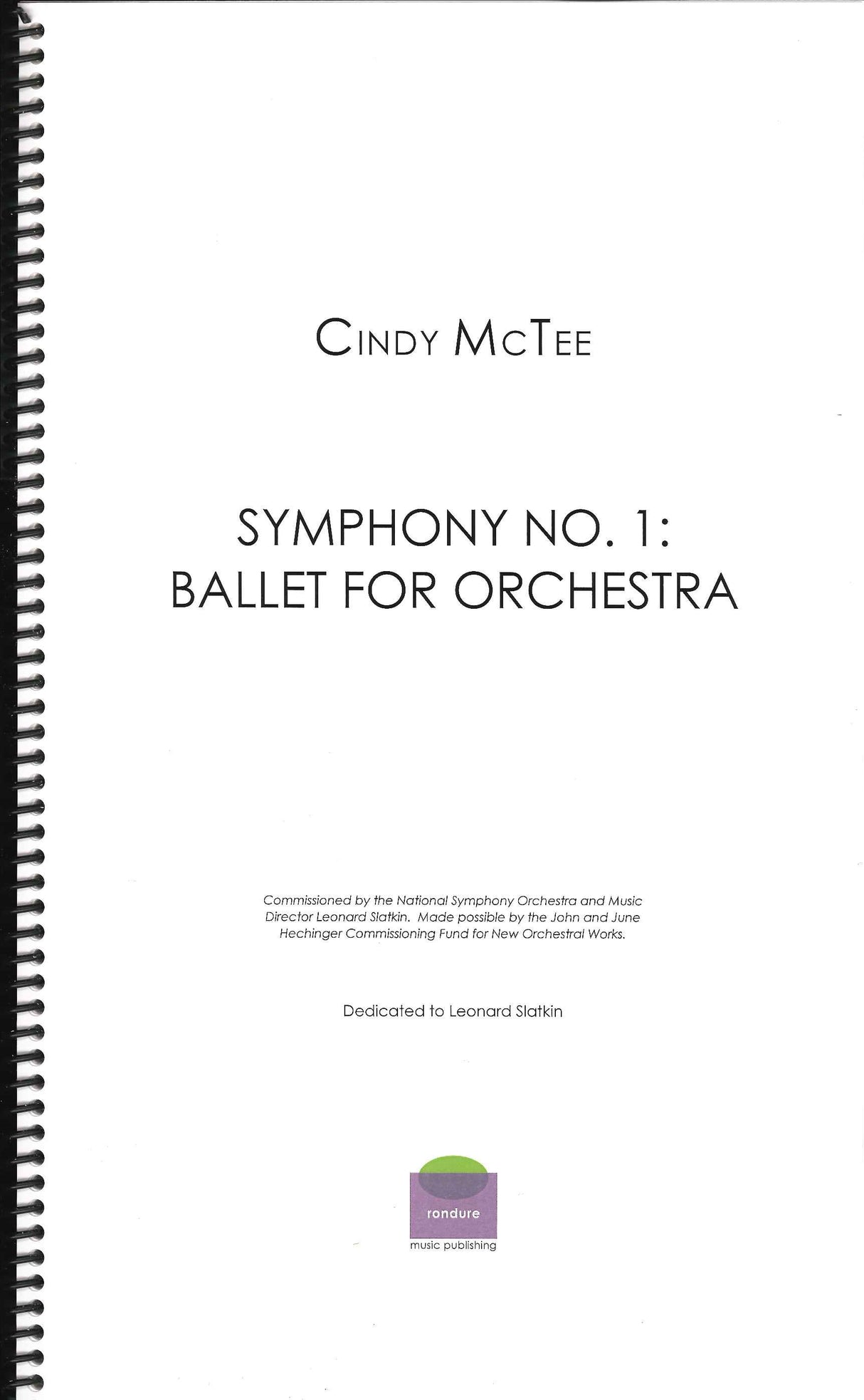 McTee, Symphony No. 1 Ballet for Orch. (Bill Holab Music)