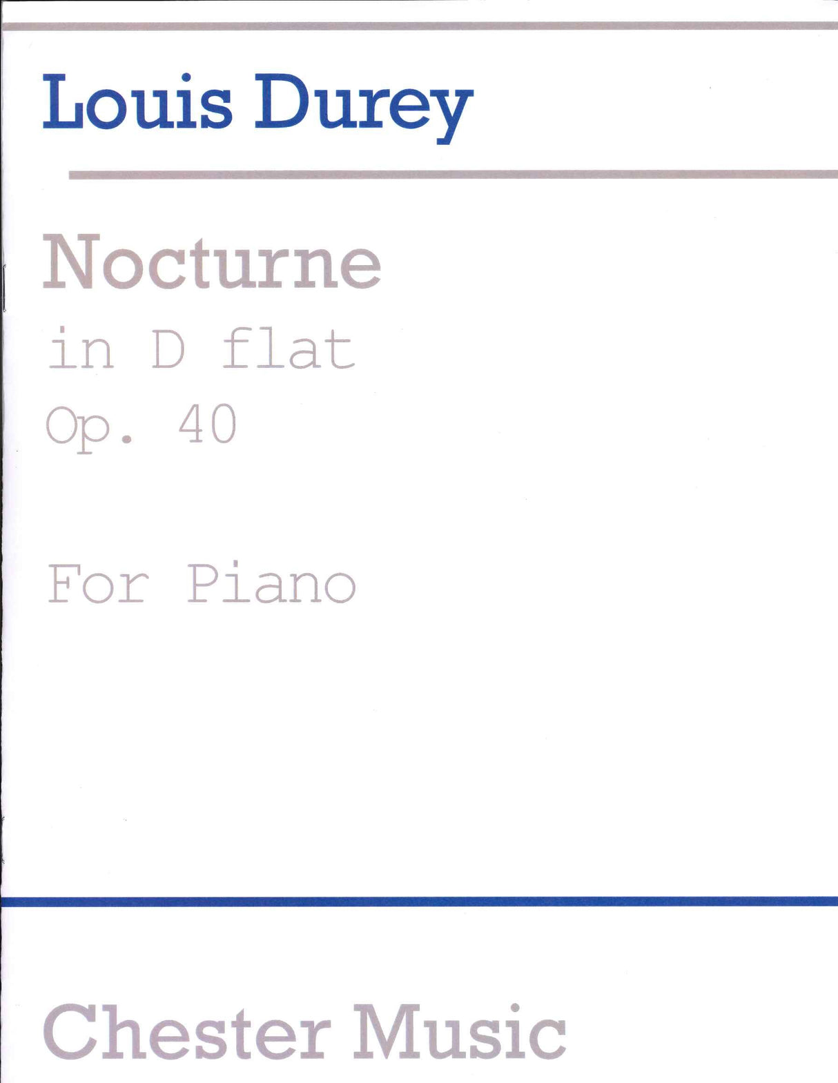 Durey, Nocturne op. 40 in Db (Chester)