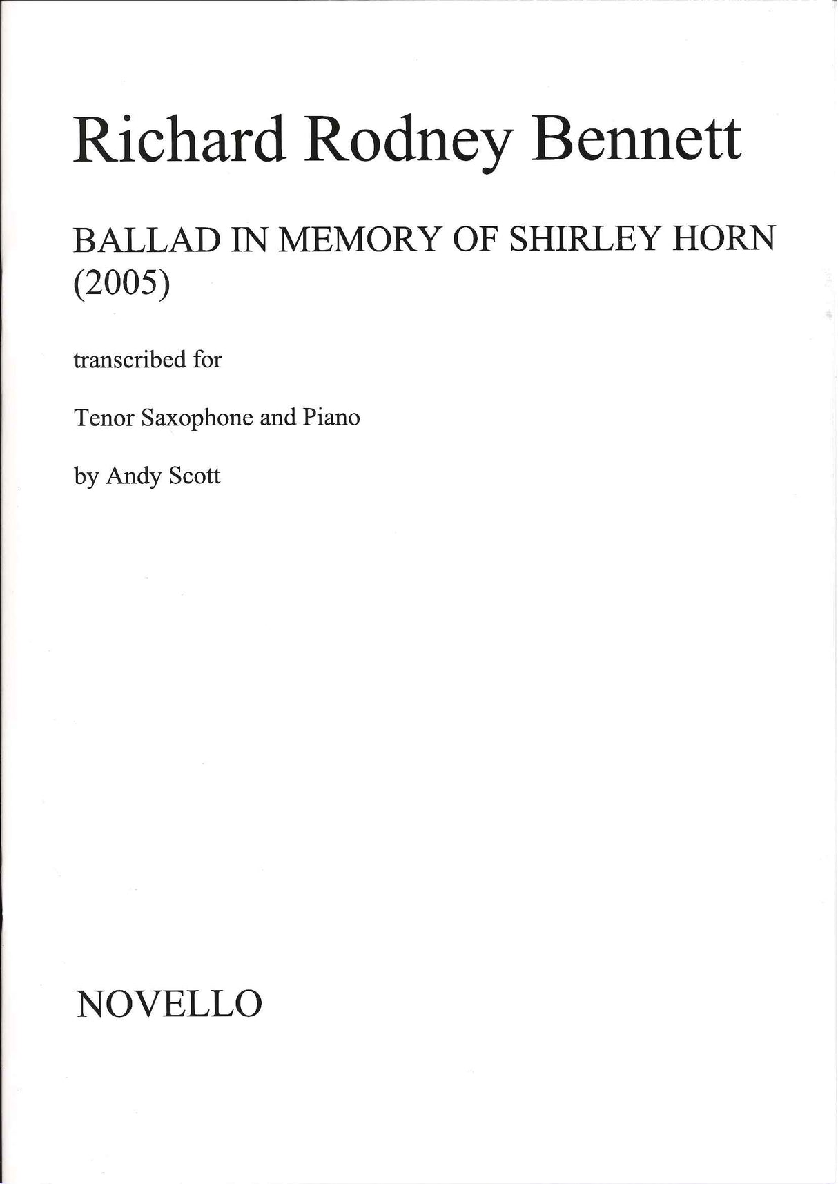 Bennett, Ballad in Memory of Shirle Horn (Novello)