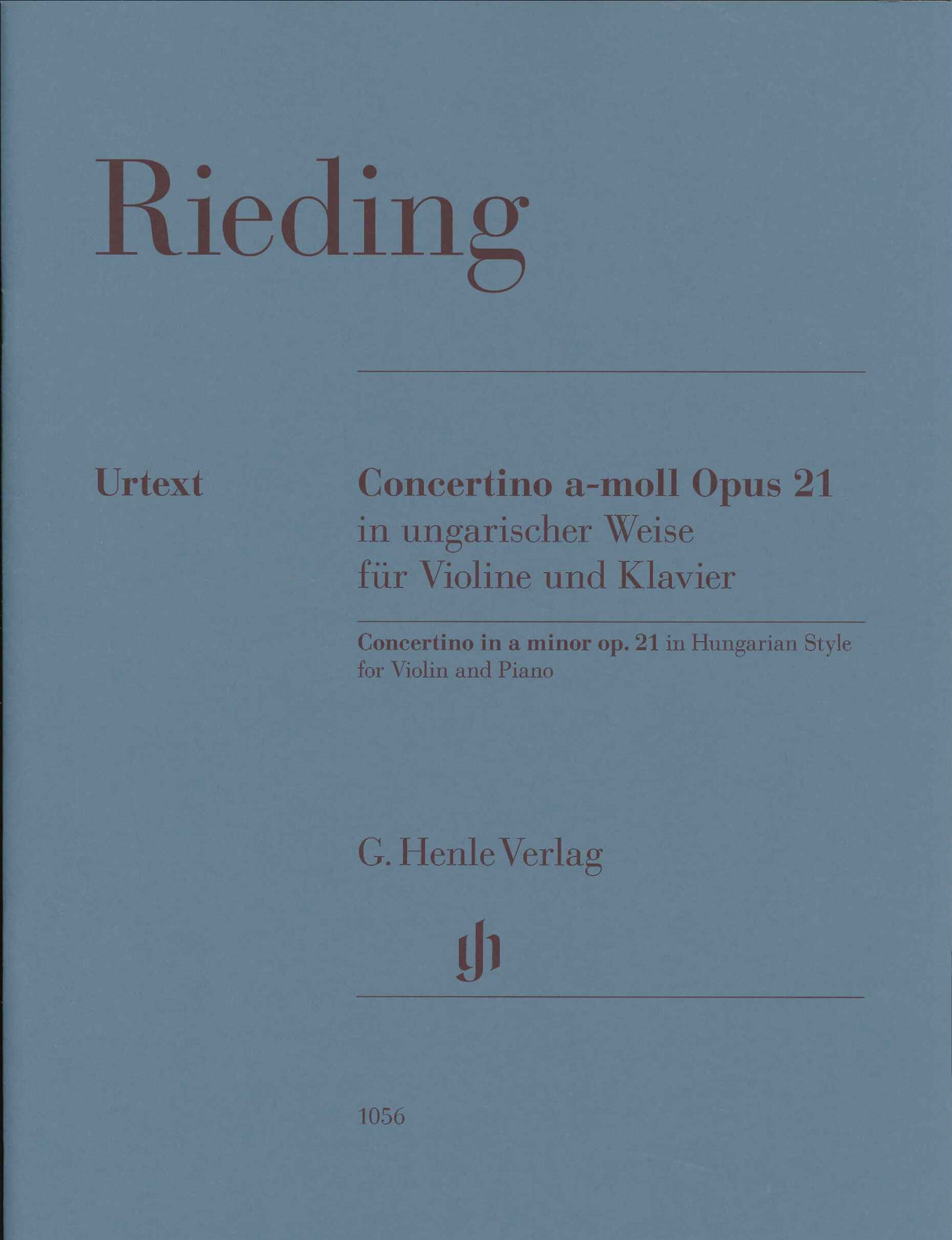 Rieding, Concertino op. 21 'Hungarian' (Henle)