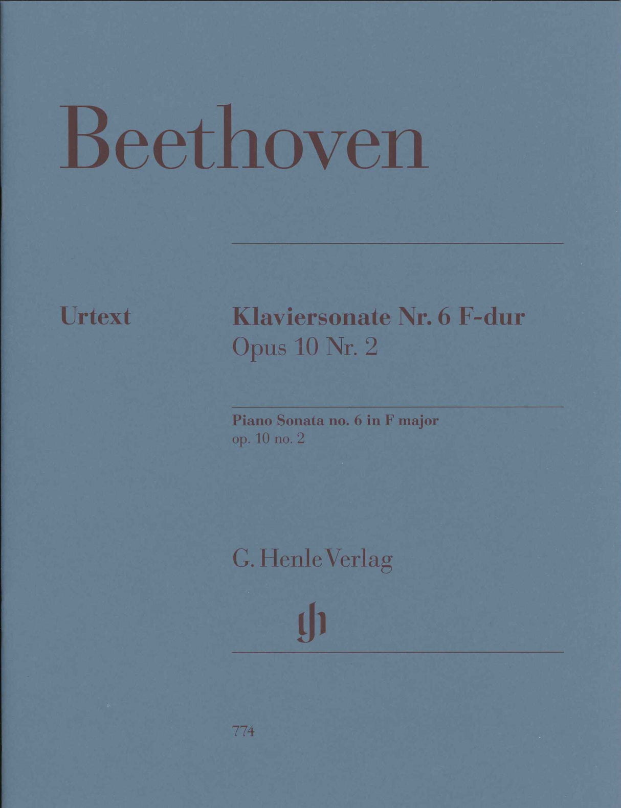 Beethoven, Sonata No. 6 op. 10/2(Gertsch (Henle)