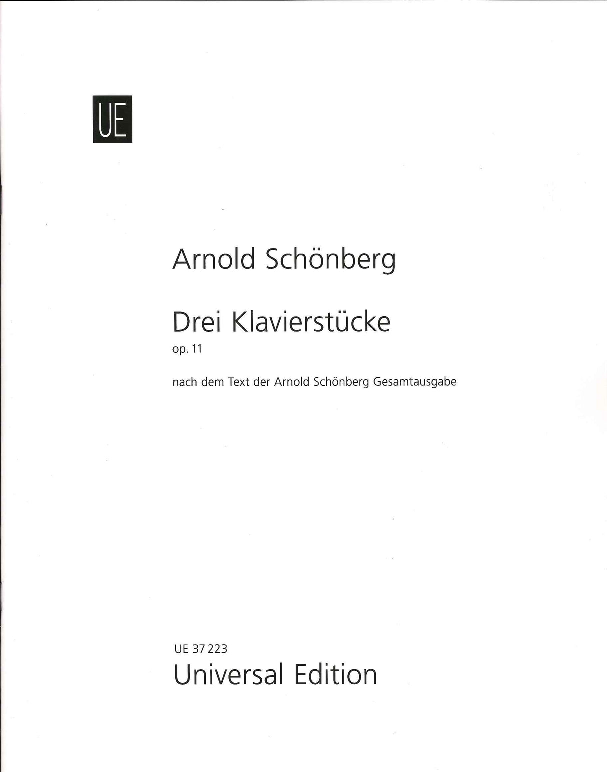 Schonberg, 3 Klavierstucke op. 11 (Universal)