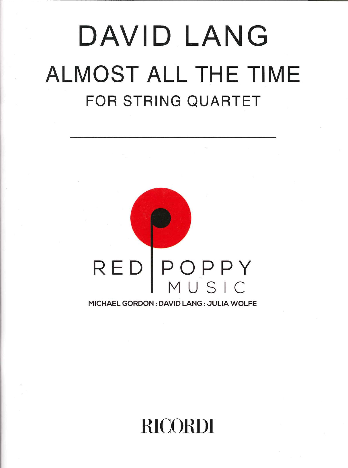 Lang, Almost all the Time (Red Poppy/Ricordi)